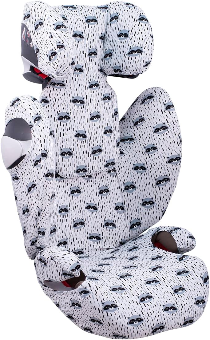 JYOKO Kids Bezug für Autositz Kompatibel mit Cybex Solution M und Pallas B - Fix (Raccoon), RACCOON
