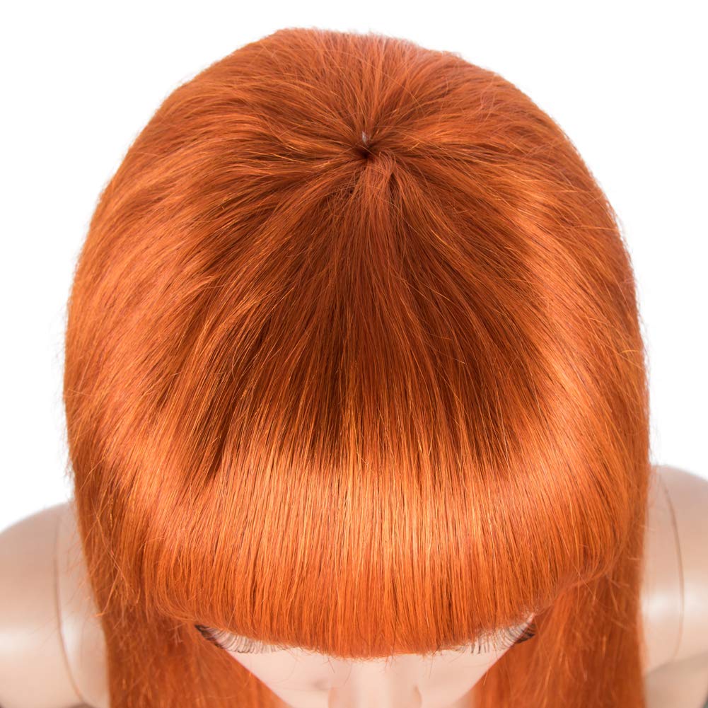 DÉBUT Echthaar perücke für schwarze Frauen Glatte Perücke mit Pony 10A unverarbeitetes brasilianisch