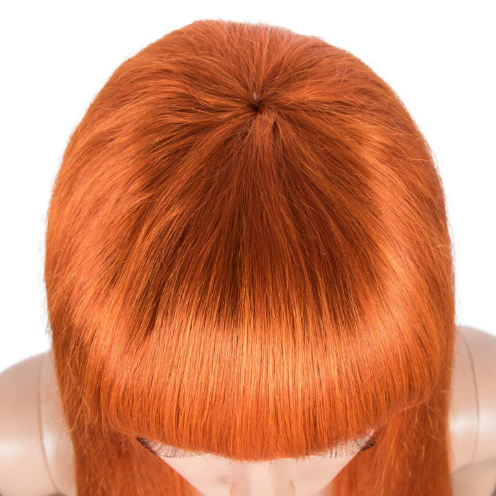 DÉBUT Echthaar perücke für schwarze Frauen Glatte Perücke mit Pony 10A unverarbeitetes brasilianisch