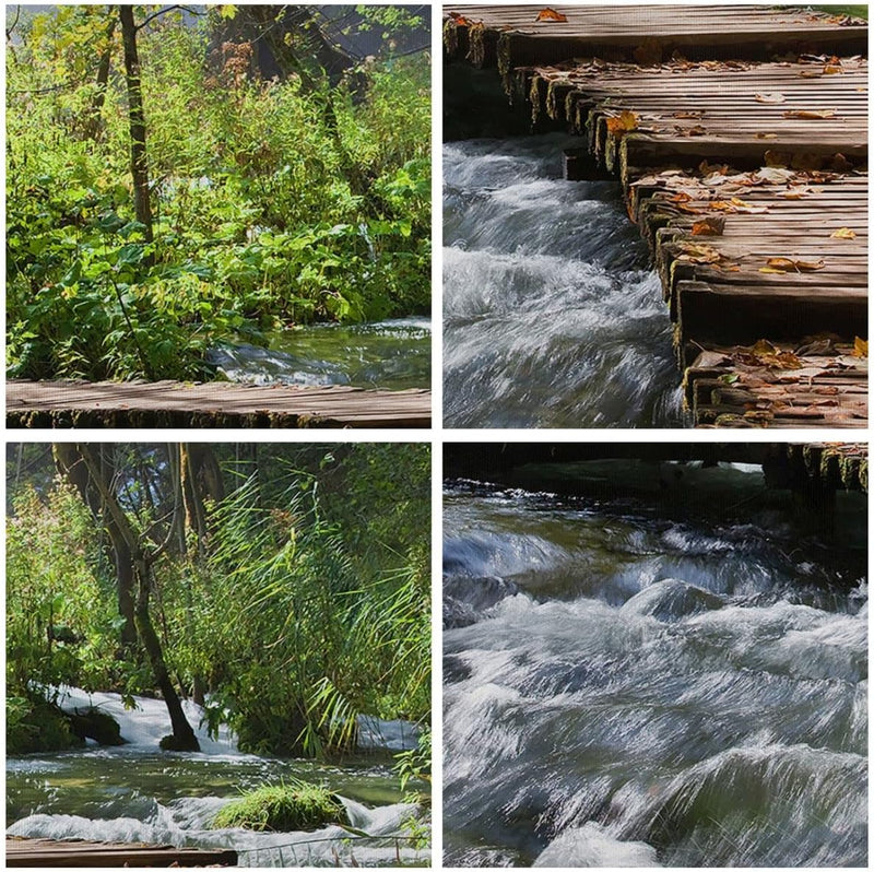 ARTTOR Bilder auf Leinwand 100x70cm Leinwandbild Park natur grün bäume Gross Wanddeko Bild Schlafzim