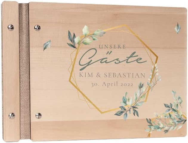 Hochzeitideal – Personalisierbares Gästebuch Hochzeit Benita E507 mit 40 Seiten I Hochzeit Gästebuch