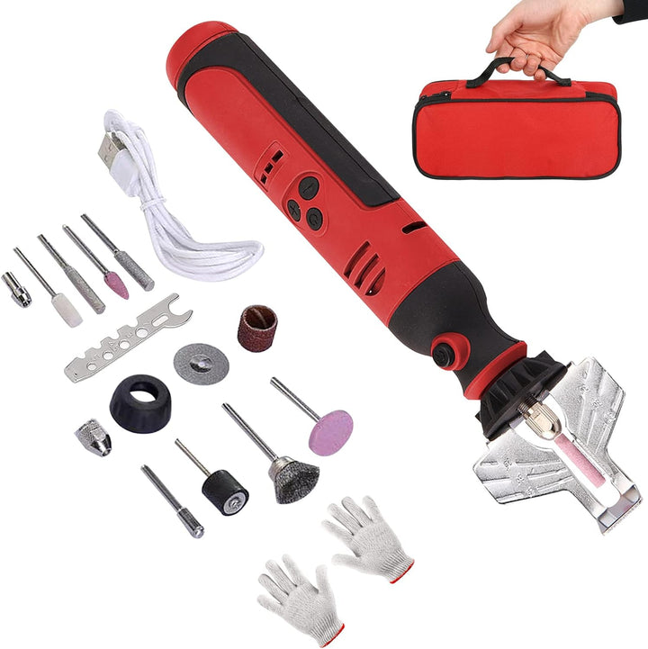 Elektrisches Kettensägen Schärfgerät,Kabellos USB Kettensägenschärfer Chainsaw Sharpener Mini Ketten