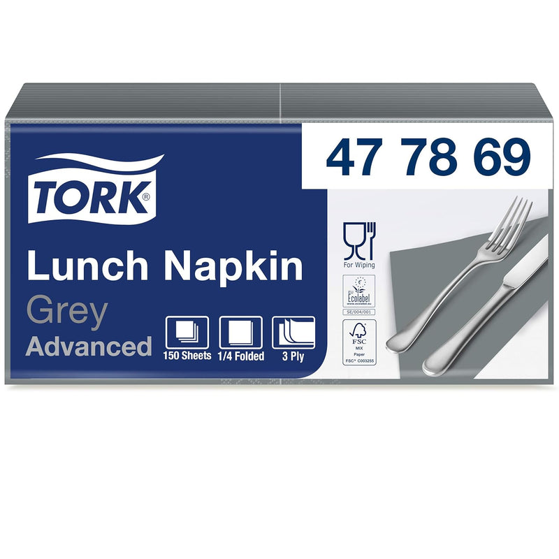 Tork 477869 Soft Lunchservietten Grau / 3lagige, saugfähige Papierservietten in Grau / Vielfältig ve