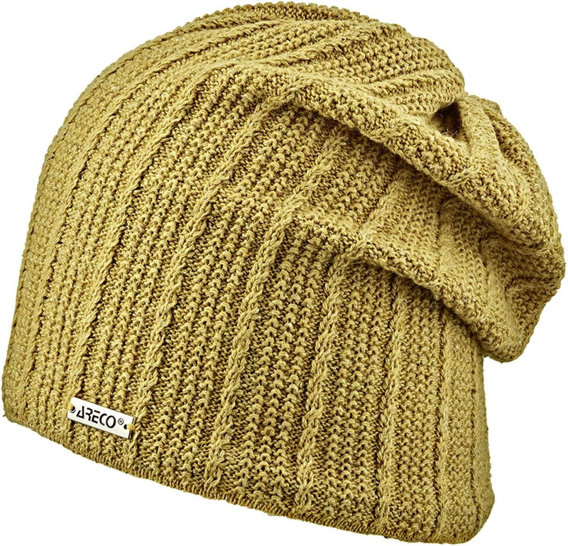 Areco Sports Strickmütze Uni mit Seide, One Size, Gold