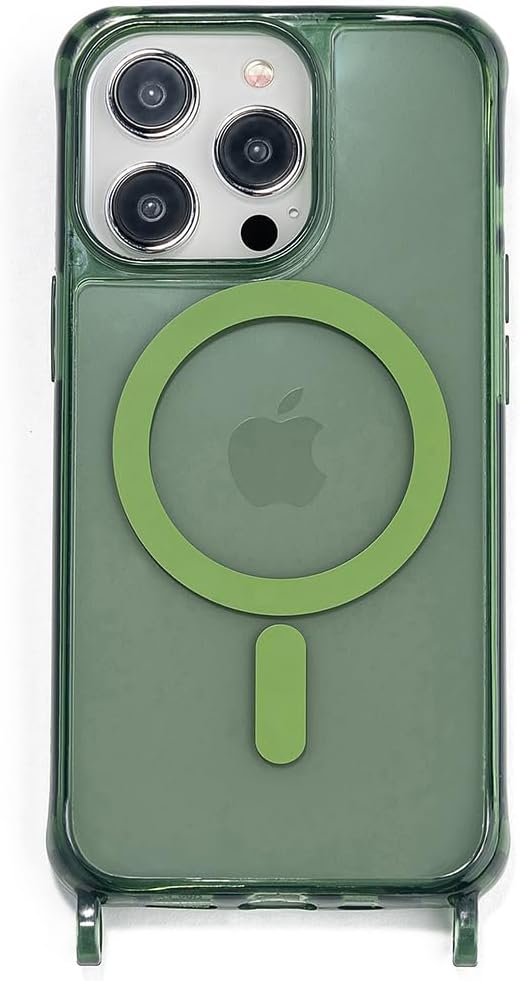 ETUUI Clear Case mit Ösen iPhone 14 Pro Max Grün [kompatibel mit MagSafe] - hochwertige Schutzhülle,