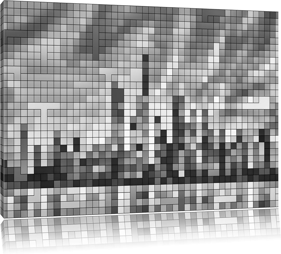 New York Pixel Skyline als Leinwandbild/Grösse: 100x70 cm/Wandbild/Kunstdruck/fertig bespannt, 100x7