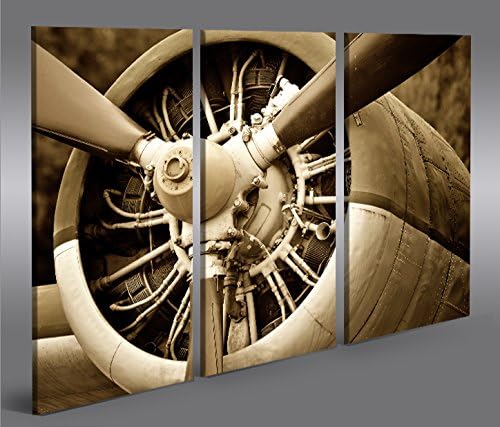 islandburner Bild Bilder auf Leinwand Propeller Flugzeug Motor 3p XXL Poster Leinwandbild Wandbild D