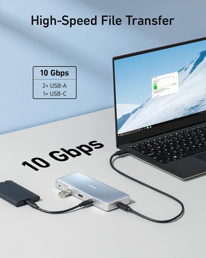 Anker 575 USB-C Hub 12-in-1（Dual HDMI, DP Dockingstation für Triple Display, 10 GBit/s USB C and USB