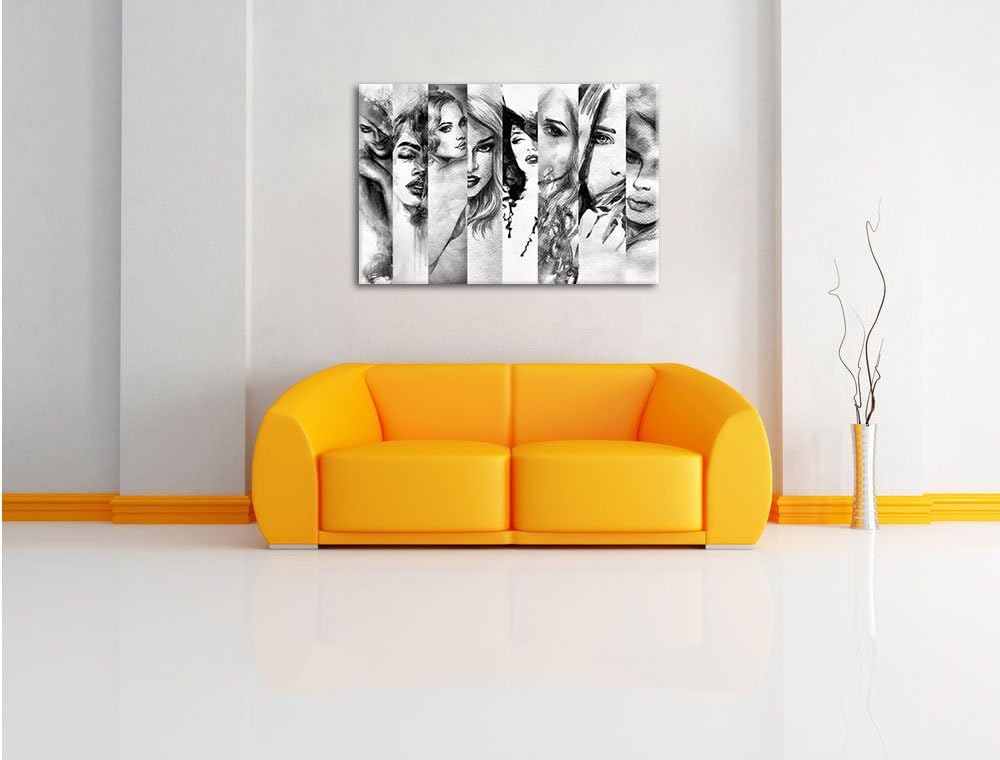 Monocrome, Haar Frisuren, Format: 100x70 auf Leinwand, XXL riesige Bilder fertig gerahmt mit Keilrah