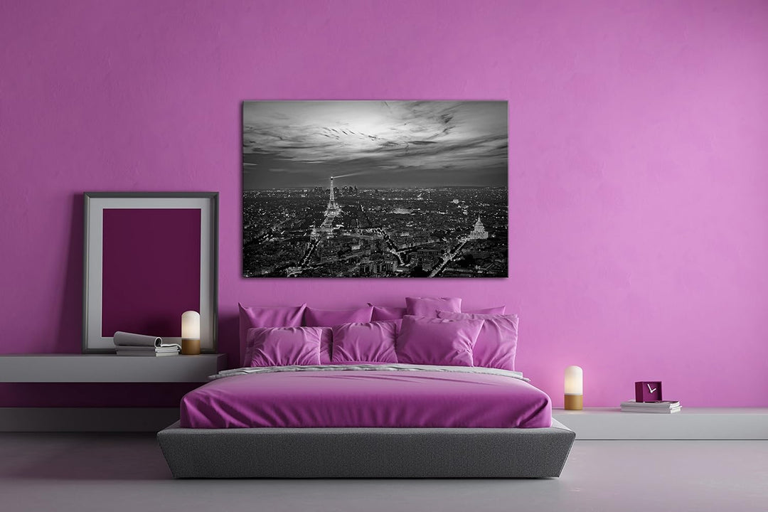 deyoli die Stadt Paris Effekt: Schwarz/Weiss Format: 100x70 als Leinwand, Motiv fertig gerahmt auf E
