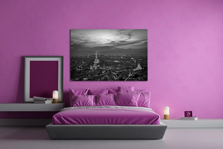 deyoli die Stadt Paris Effekt: Schwarz/Weiss Format: 100x70 als Leinwand, Motiv fertig gerahmt auf E