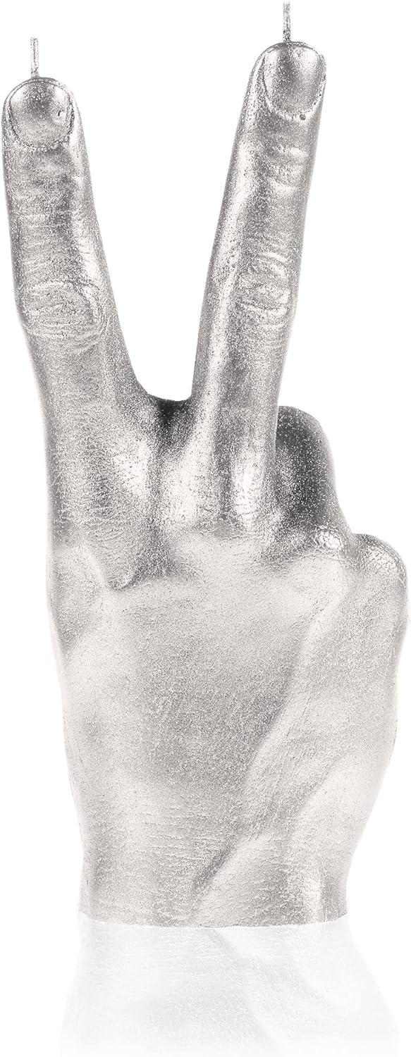 Candellana Hand PEACE Kerze - Hand Figur - Coole Deko - Gothic Deko - Grunge Deko Kerze - Heavy Meta