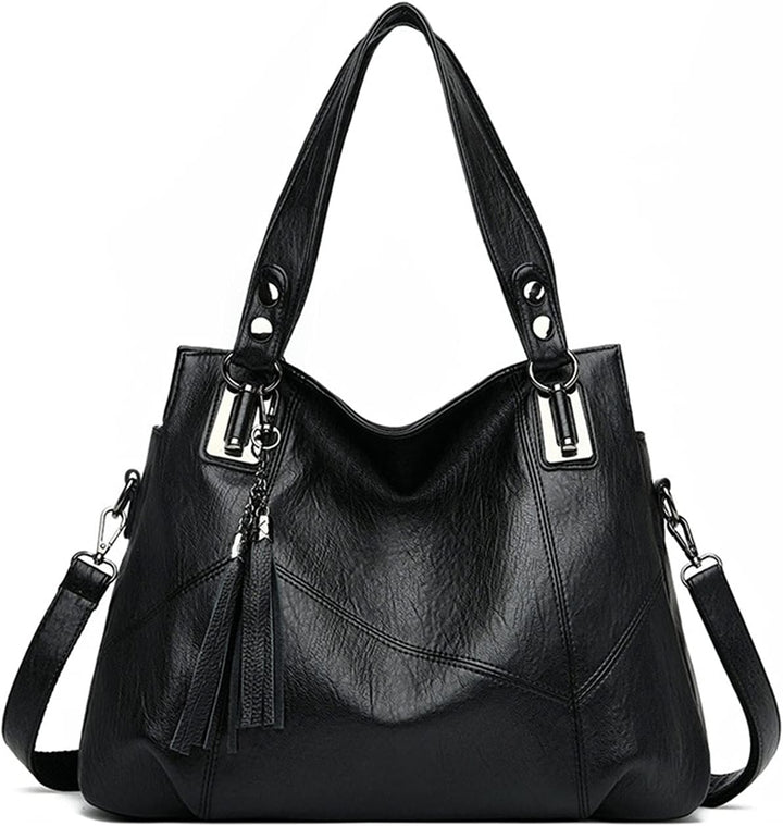 PORRASSO Damen Handtasche Mode Hobo Schultertasche Frauen Umhängetasche Grosse PU Leder Henkeltasche