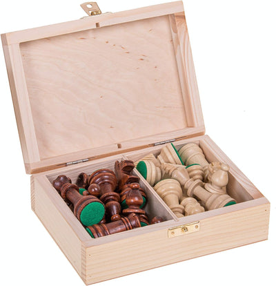 Square - Pro Schach Set Nr. 4 - WENGE - Schachbrett + Schachfiguren Staunton 4 + Kasten - Schachspie