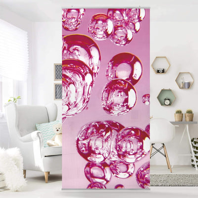 Bilderwelten Raumteiler Pink Bubbles 250x120cm ohne Halterung 250x120cm without hanger, 250x120cm wi