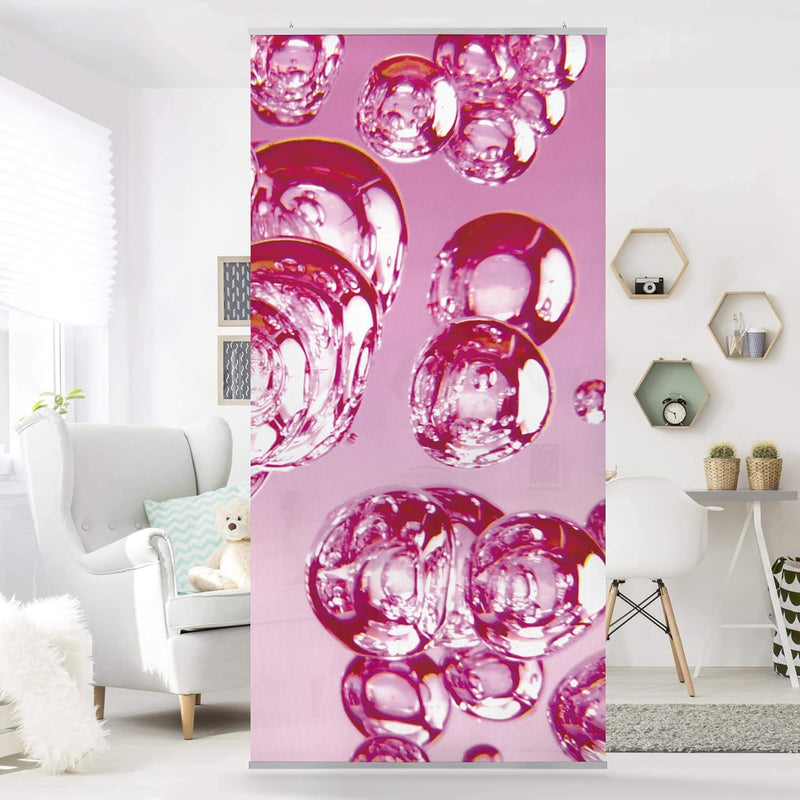 Bilderwelten Raumteiler Pink Bubbles 250x120cm ohne Halterung 250x120cm without hanger, 250x120cm wi