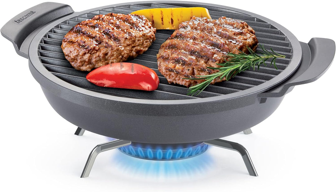 Tescoma Rauchfreie Grillpfanne PREMIUM für Gasherde I Power-Grill PARTY TIME I Gesundes Kochen, Anti
