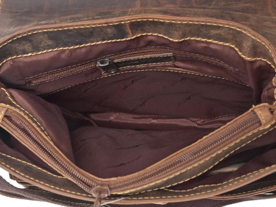 Green Burry Überschlagtasche Vintage braun 1729-25