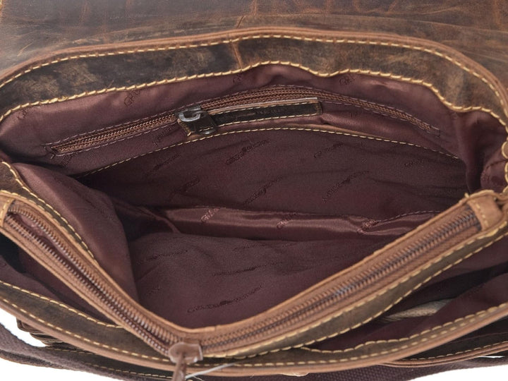 Green Burry Überschlagtasche Vintage braun 1729-25