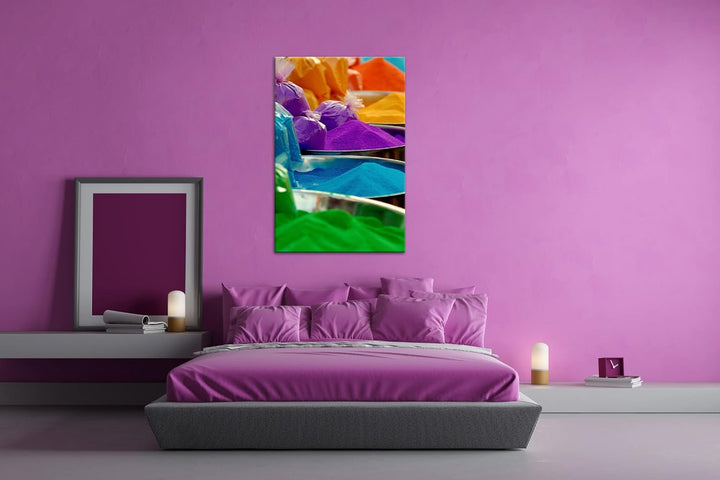 deyoli atemberaubende bunte Farben im Format: 80x60 als Leinwandbild, Motiv fertig gerahmt auf Echth