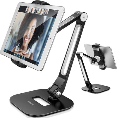 AboveTEK Tablet Ständer Höhenverstellbar Tablet Halterung Tisch, iPad Ständer Schwarz für iPad Mini