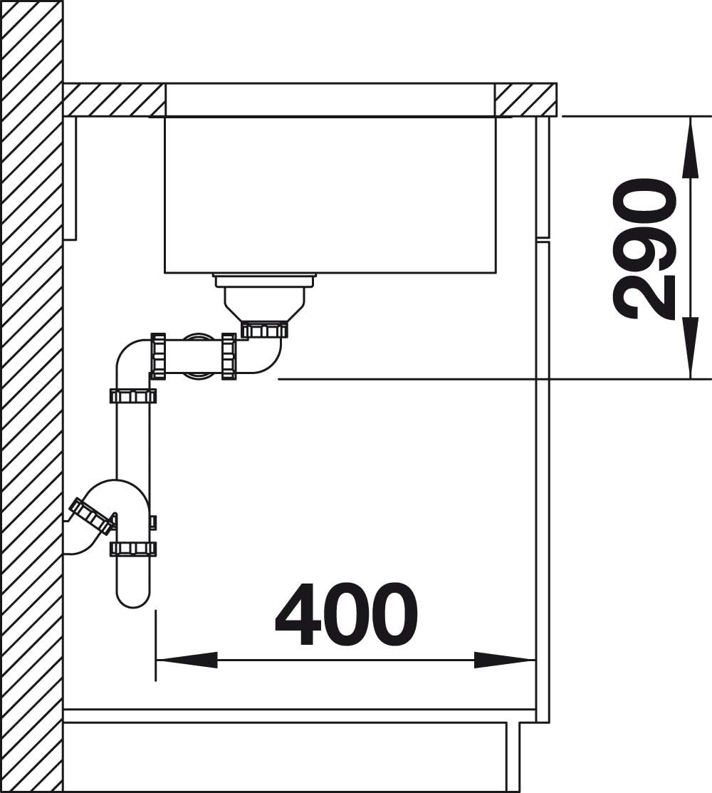 BLANCO ANDANO 400/400-U | Edelstahl | Einbauart: Unterbau | ohne Ablauffernbedienung | 90er Untersch