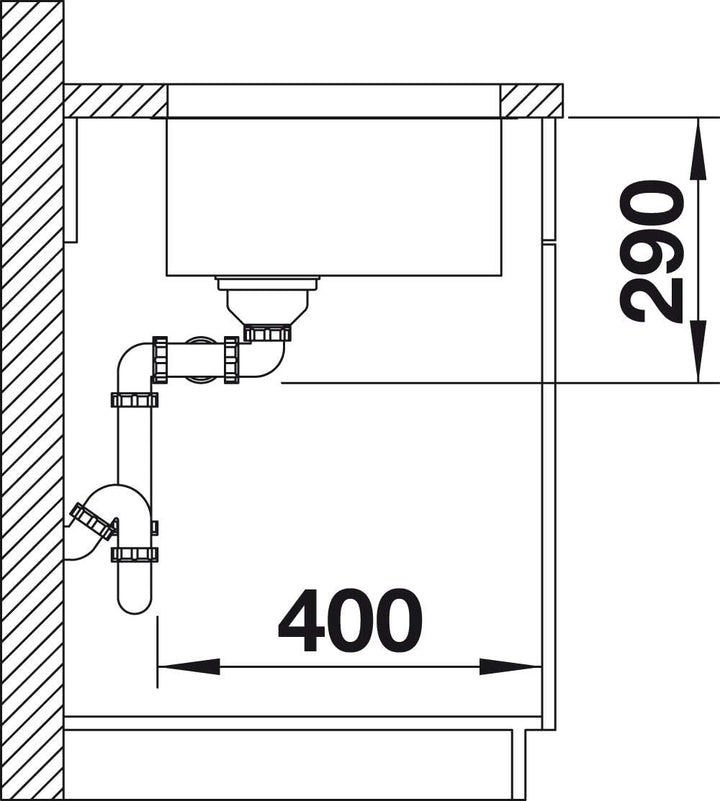 BLANCO ANDANO 400/400-U | Edelstahl | Einbauart: Unterbau | ohne Ablauffernbedienung | 90er Untersch