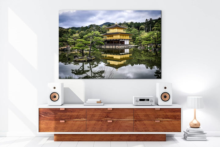 deyoli Tempel- und Gartenanlage Japans Format: 80x60 als Leinwandbild, Motiv fertig gerahmt auf Echt