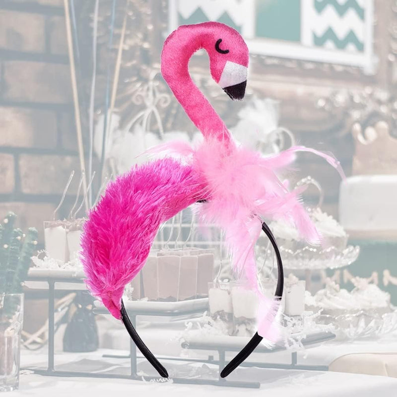 Amosfun 3 Stück Flamingo-Stirnband Flamingo-Kopfschmuck für Hawaii-Karneval Tropisches Party-Haar-Ac