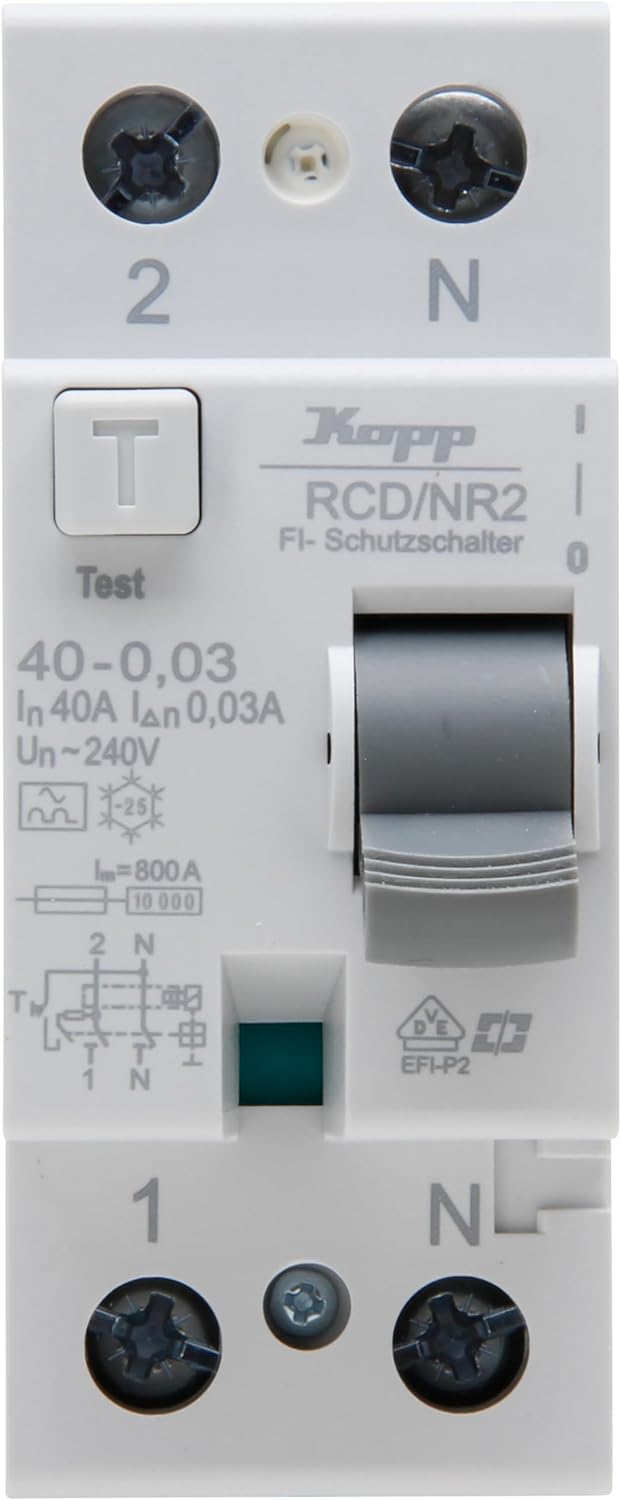 Kopp Fehlerstrom-Schutzschalter, RCD, 40 A, 30mA, 2-polig, 754028095 40A/30mA, 40A/30mA