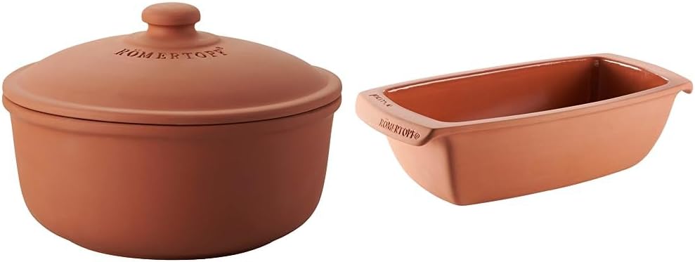 Römertopf Brotbacktopf aus Naurton für ein natürliches Backerlebnis, Brotbackform Ø 23,0cm & Brotbac