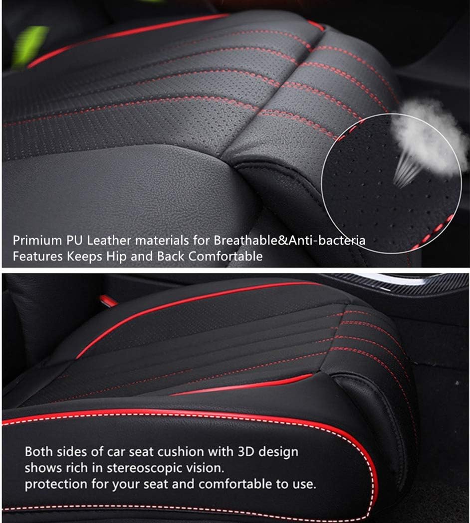 HONCENMAX Auto Sitzauflage Sitzbezüge Sitzkissen Autoabdeckung Auto Sitzauflagen Leder - rutschfest/
