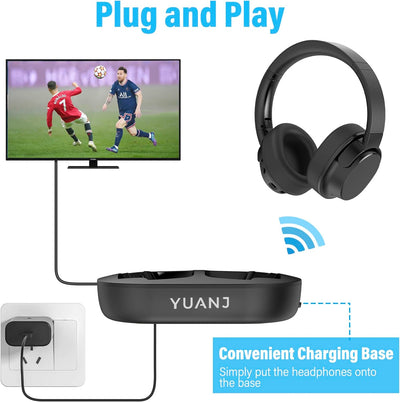 YUANJ NEU 2023 TV Kopfhörer Kabellos Over Ear, Bluetooth 5.1 Funkkopfhörer Kabellos für TV/Telefon/T
