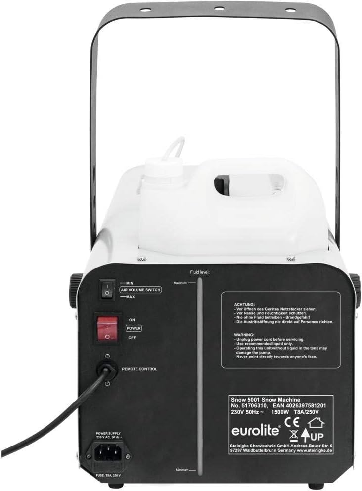 Eurolite Snow 5001 Schneemaschine | Schneemaschine mittlerer Grösse mit Kabelfernbedienung