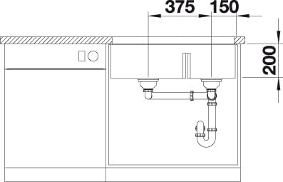 BLANCO SUBLINE 430/270-U | SILGRANIT tartufo | Einbauart: Unterbau | Hauptbecken links | ohne Ablauf