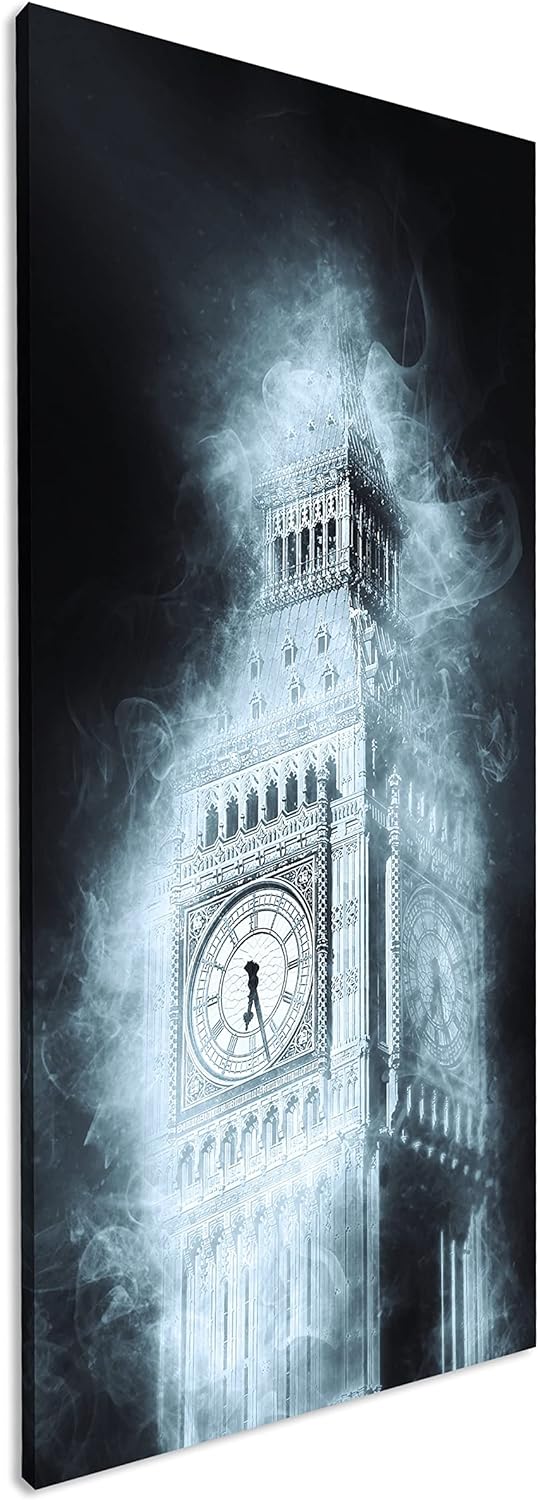 künstlerischer Big Bang in London Panorama 80x40 cm als Leinwandbild, Motiv fertig gerahmt auf Echth