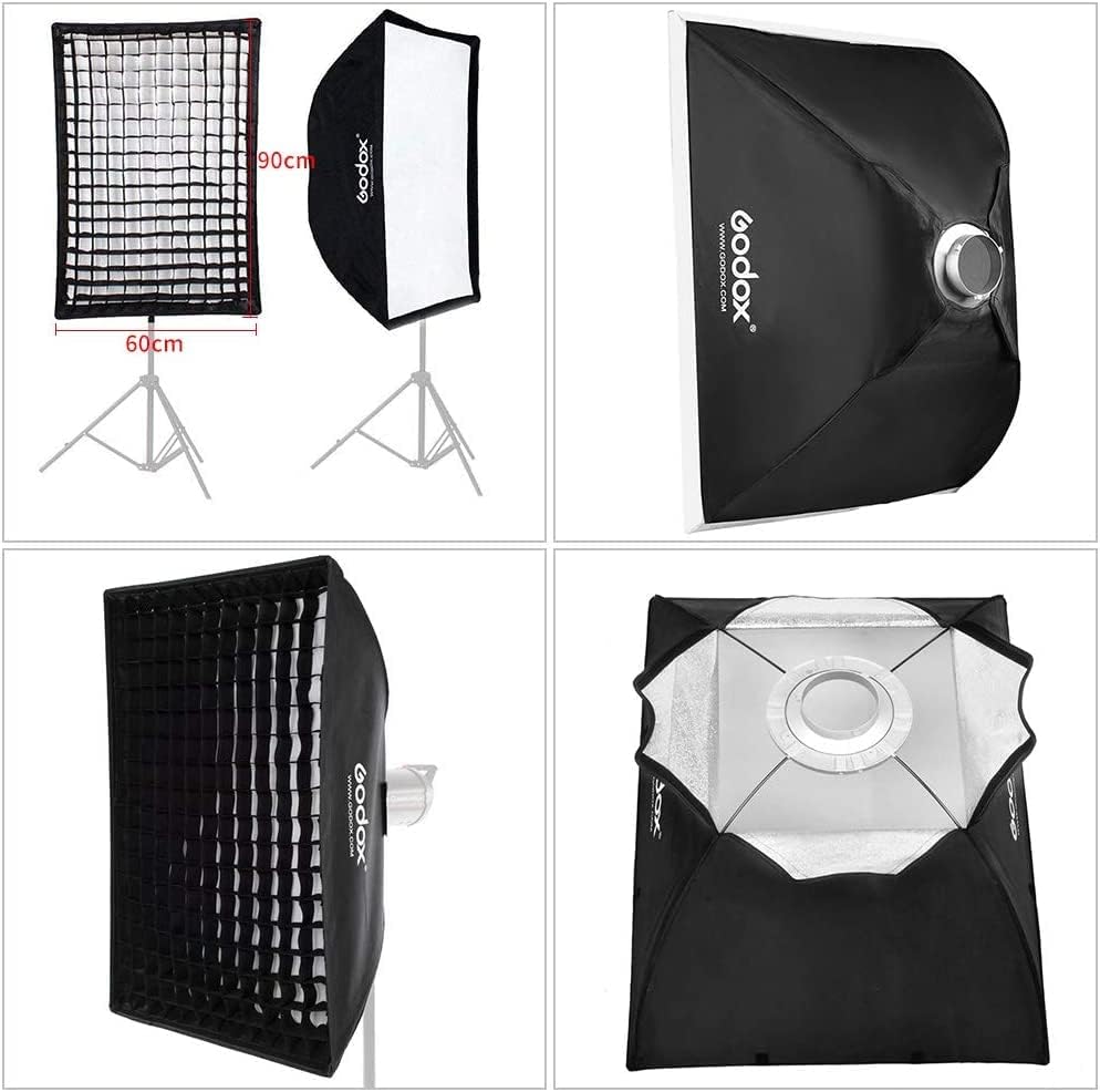 GODOX Unisex-Erwachsene Sb-fw6090-60x90 Cm Softbox W. Grid 60x90 Cm, Schwarz, One Size