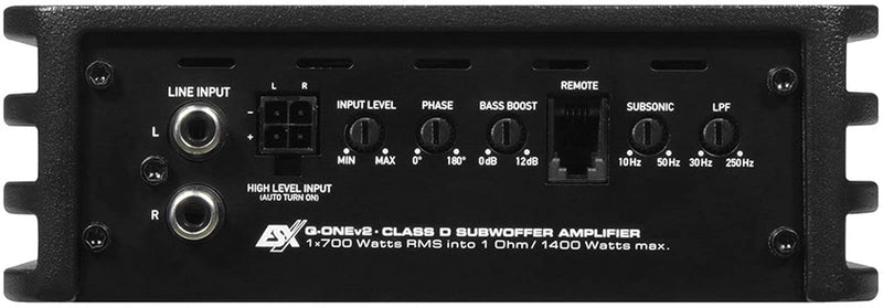 ESX Q-ONEv2 12V - 1-Kanal Endstufe mit 1400 Watt (RMS: 700 Watt)