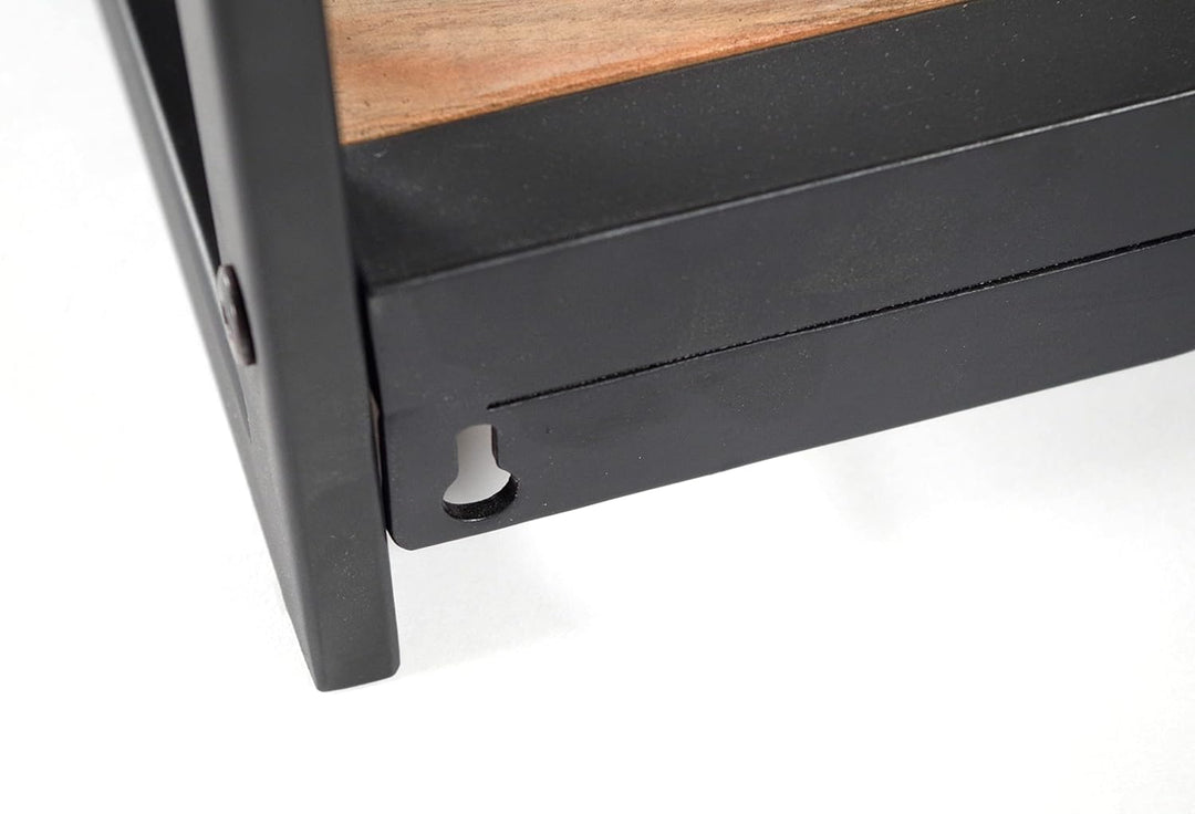 Kobolo Weinregal Wandregal - Syrah - aus Metall und Mangoholz 60x20x62