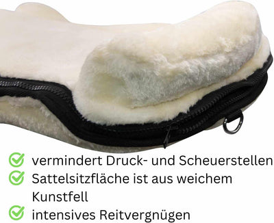 AMKA Reitsattel Kunstfellsattel Teddyfell baumloser Sattel Reitpad