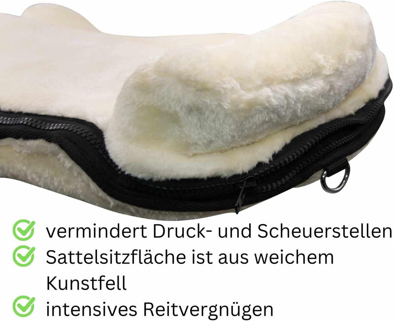 AMKA Reitsattel Kunstfellsattel Teddyfell baumloser Sattel Reitpad