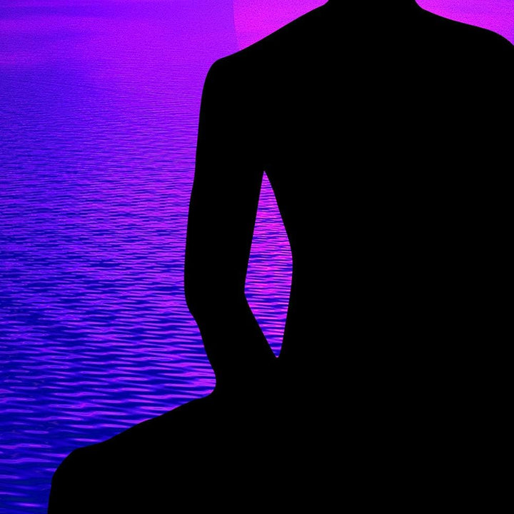 Feeby Bilder Buddha 200x100 cm Leinwandbild 5 Teilig XXL Kunstdruck modern Meer violett Leinwandbild