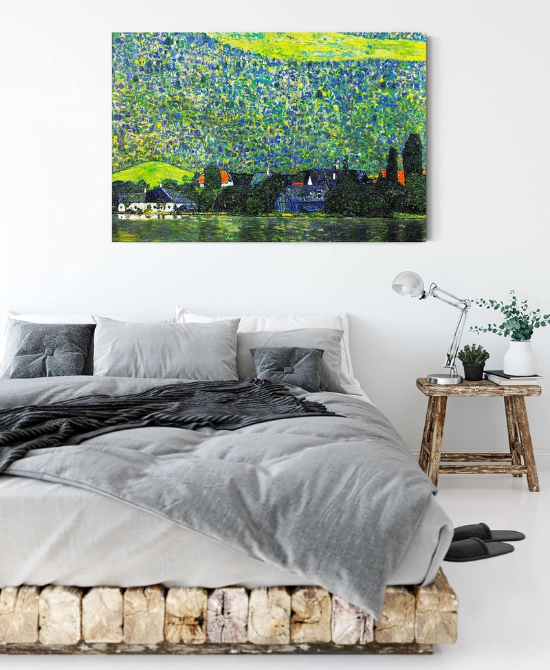 Gustav Klimt - Litzlberg am Attersee als Leinwandbild / Grösse: 100x70 cm / Wandbild / Kunstdruck /