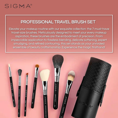 Sigma Beauty Make Me Classy Makeup Brush Set 7 - Tragbare Pinsel Set für Foundation, Puder, Konturen