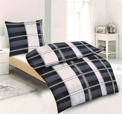 Dresscode 3tlg Bettwäsche Set Microfaser Übergrösse 200 cm x 220 cm + 80 cm x 80 cm NEU Streifen Wei
