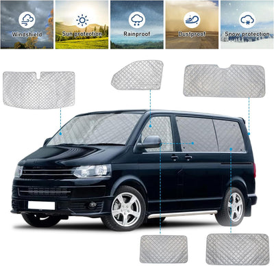 8 Stück Sonnenschutz Auto Frontscheibe Ersatz für VW T5 T6, Sonnenschutz Windschutzscheiben Schutz S