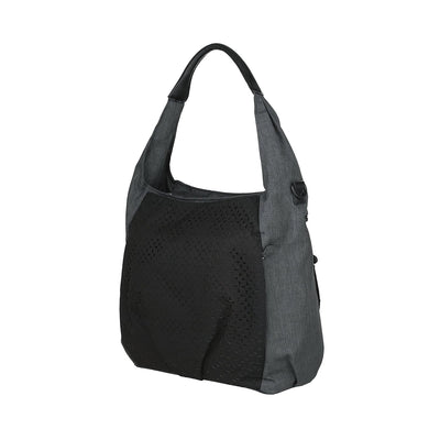 LÄSSIG Baby Wickeltasche Babytasche Stylische Tasche inkl. Wickelzubehör/Casual Hobo Bag Black Schwa