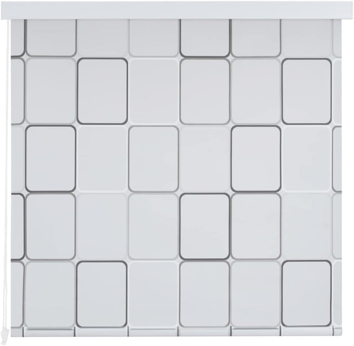 Gecheer Duschrollo Duschvorhang Rollo Badewannenvorhang 100 x 240 cm Quadratmuster