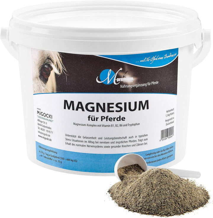MIGOCKI Magnesium für Pferde Futterergänzung getreidefreies Pulver 1,5 kg
