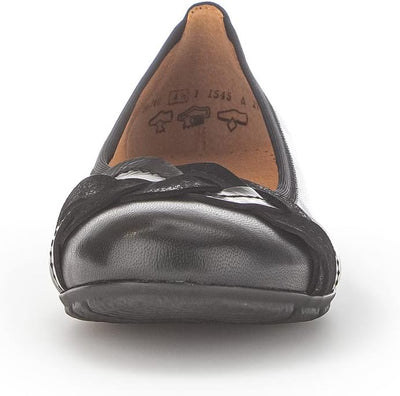 Gabor Damen Klassische Ballerinas, Frauen Flats 38.5 EU Schwarz Kombi, 38.5 EU Schwarz Kombi